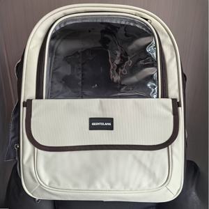 TEMU 대용량 고양이 백팩 캐리어 - 사이드 오프닝 도어, 안전한 지퍼 잠금장치, 가벼운 PVC 소재, 실내/외 사용 가능, 애완동물 - 병원 방문 및 공공교통용, 자주 이동하는 고양이를 위한 이상적인 제품