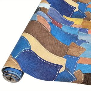 TEMU 1개 대형 사이즈 멀티컬러 인조 패치워크 합성 인조 가죽 16x53인치 생생한 컬러 프린트 텍스처 원단, 가방, 지갑, 메이크업 가방, 핸드백용, 가죽원단, 핸드메이드 가죽라벨, 인조가죽, 가죽라벨, 양가죽원단, 패브릭 라벨