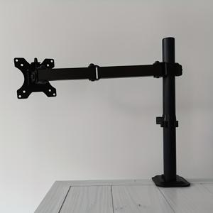 TEMU 1개, 조절 가능한 모니터 스탠드, 카본 스틸 데스크 암 마운트, 회전 가능, 15인치~30인치 화면용, 높이 및 각도 조절, 블랙