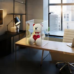 TEMU 1개 투명 스택 가능 보관함 - 강력한 자석 뚜껑, 옷장·거실·사무실용 사각형 정리함 (신발·의류·가방·헬멧·화장품·디스플레이 케이스) - 공간 절약형 홈 오거나이저 & 수납 트렁크