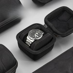 TEMU 1개 시계 보관 케이스 - 안전 잠금 클라스프가 있는 내구성 EVA 시계 박스 정리함, 휴대용 여행용 시계 보호기, 스크래치 및 충격 방지 보관 상자 (1 슬롯) - 시계 애호가를 위한 이상적인 선물, 컴팩트 디자인, 보호 라이닝, 주얼리 수집가