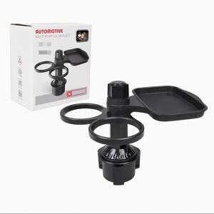 TEMU 1개 DIRRFIE 360° 회전 자동차 컵 홀더 트레이 - 분리 가능한 접시 및 회전 트레이가 있는 ABS 멀티펑셔널 다이닝 테이블, 조절 가능한 베이스, 듀얼 컵 홀더, 배터리 필요 없음 차량 내부 액세서리용, 차량 식사용품, 스타일리시한 다이닝 트레이, 매끄러운 마감 트레이|인테리어소품