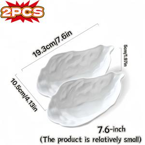 TEMU 2개 세트 - 우아한 화이트 조개형 도자기 접시 [3가지 사이즈], 독특한 불규칙한 Edge 디자인, 해산물과 간식용으로 완벽하며 사진전시에 적합. 크리스마스와 추수감사절을 위한 최고의 선물