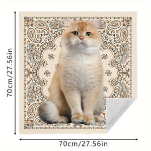 TEMU 1개, [자체 접착 매직 랩 천] 오버사이즈 탈출 방지 및 스크래치 방지 랩 천, 빈티지 페이즐리 프린트, 세탁 가능하고 내구성 있는 고양이 침대 담요, 장난기 많은 고양이를 위한 그루밍 및 진정 타월 디자인, 다용도 여행용 수납 천, 카메라 및 노트북 보호 랩 천, 일상적인 기념품을 위한 아름답고 선명한 제품
