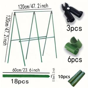 TEMU 37개 내구성 강한 금속 덩굴식물 정원 지지대 - 토마토, 포도, 오이, 패션프루트용 덩굴 지지봉 - 온실 및 야외 원예에 필수, 채소 재배자
