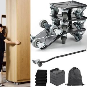 TEMU DEWEL 무거운 가구 지렛대 이동도구 세트｜1300kg 하중｜지렛대+바퀴+보관가방｜혼자서도 쉽게 이동｜침대 냉장고 장롱 대응