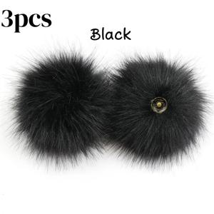 TEMU 3개 세트 플러피 인조 퍼 폼폼 스냅 버튼 - DIY 니트 모자, 신발, 스카프 및 가방 장식용 분리 및 재사용 가능