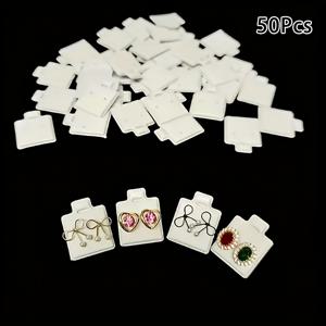TEMU 50개 PVC 귀걸이 디스플레이 스탠드 - DIY 귀걸이, 귀걸이 및 반지 보석 디스플레이 스탠드 - 우아한 휴대용 디스플레이 카드 홀더, 공예 디스플레이 및 소매, 보석 제조 디스플레이 및 포장 용품
