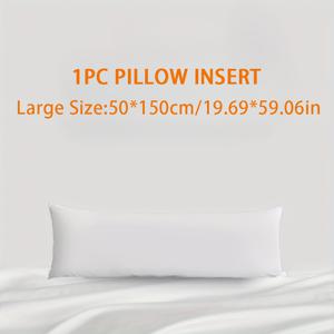 TEMU 1개 Yeldreams 클래식 화이트 엑스트라 롱 베개 - 부드럽고 통기성 좋은 100% 폴리에스터 충전재, 세탁기 사용 가능, 사계절용 편안함 & 목 지지대, 홈/호텔/게스트룸용 긴 플러시 베개