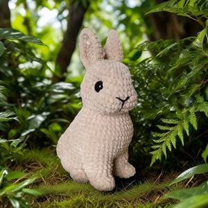 TEMU 1개 카키 아이스 슬리키 파이버 토끼/1개 베이지 아이스 슬리키 파이버 토끼 크로셰 키트 - 성인용 DIY 크로셰 세트, 100% 폴리에스터 실, 바늘, 종이 설명서 및 영어 비디오 튜토리얼 포함, 크리스마스, 부활절, 발렌타인데이, 생일, 졸업식, 가족 및 친구를 위한 완벽한 선물