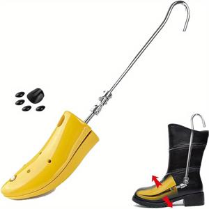 TEMU 1pc 철 신발 나무, 남녀 공용 높이 증가 및 감소 도구, 왼쪽과 오른쪽 발을 위한 조절 가능한 스트레칭 작업 부츠 스트레처, 전기 없음, 부츠 높이 증가 장치 | 인간 중심 디자인 | 튼튼한 신발 스트레처, 부츠 형상, 신발 나무 높이 증가