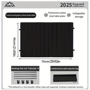 TEMU 1개 5인치, 8인치 다크 나이트 블랙 우드 그레인 다기능 야외 캠핑 테이블 - 대부분의 5인치 트레일러용 버클 및 튜브 액세서리 포함 | 피크닉 & 모험에 완벽한 선택 | 여름 세일 | 독립 기념일 & 할로윈 선물, 컴팩트 디자인, 휴대 간편, 견고한 구조, 소풍 애호가를 위한 아이템|캠핑테이블