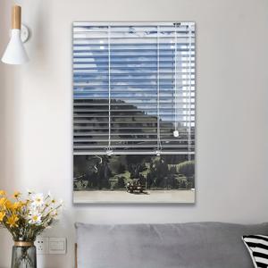 TEMU 1pc 프레임리스 캔버스 벽화 - 현대적인 추상적인 풍경, 흰색 블라인드 및 평온한 하늘, 거실, 사무실, 또는 침실 장식에 이상적, 생일 또는 휴일 선물로 완벽, 사무실 장식 | 추상 풍경 아트 | 프레임리스 캔버스, 벽 장식