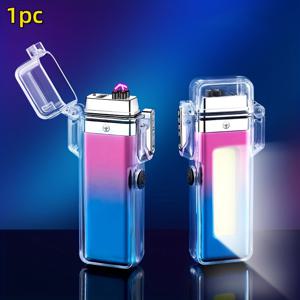 TEMU USB 충전식 전자 라이터 - 듀얼 아크 플라즈마 점화, 펄스 아크 라이터, LED 조명, 무화염 안전 디자인, 야외 캠핑, 하이킹 및 불 피우기에 적합, 남녀 모두에게 완벽한 선물, 생존 장비,세련된 디자인,고품질 점화,캠핑 애호가