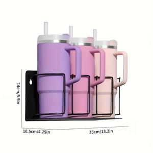 TEMU 1개 새로운 자석 컵 홀더 3단 수납 선반, 보온 머그컵 및 물병에 완벽 – 무드릴링 필요 없음, 두꺼운 소재 제작, 이상적인 룸 데코 & 홈 스토리지 솔루션