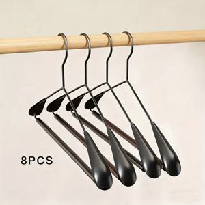 TEMU 8팩 넓은 어깨 디자인의 헤비듀티 금속 옷걸이 - 미끄럼 방지 의류 후크, 스웨터·재킷·코트용 공간 절약형 수직 보관 - 튼튼한 내구성 홈 & 옷장 정리 (광택 메탈 마감, 모던 미니멀 스타일)
