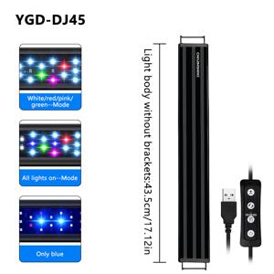 TEMU 초슬림 풀 스펙트럼 LED 어항 조명 (리모컨 포함) - USB 전원, 멀티 컬러 변경, 길이 조절 가능, 스마트 타이밍, 배터리 불필요