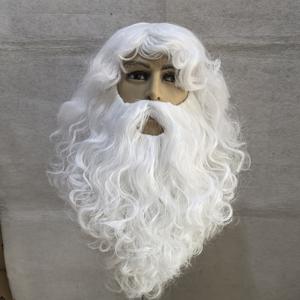 TEMU 산타 클로스 코스튬 비드 & 가발 세트 - 곱슬 흰 머리, 수염 & 콧수염 포함 - 크리스마스 파티, 연극 공연용 리얼리스틱 비드 - 즉각적인 산타 변신 (역할극 의상)