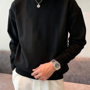 TEMU 남성용 화이트 오버사이즈 소프트 니트 스웨터 - 하이넥 터틀넥 칼라, 긴소매 겨울 따뜻한 코트 캐주얼 & 포멀 웨어, 세탁기 사용 가능 루즈핏 스타일 재킷 (노-디자인) - 다용도 오피스 & 아웃도어 스웨터