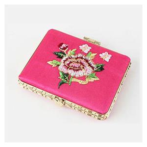 TEMU 한국 발송 사각 전통 거울 설 선물 전통 한복 휴대용 미니거울 자수 답례품 선물 소형 우아한 어버이날 어머니 장식 메이크업 화장품 도구