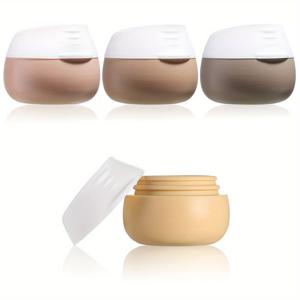 TEMU 4개 세트 실리콘 여행용 화장품 용기 - 누수 방지 및 재충전 가능한 크림 용기, 나사식 뚜껑, 포름알데히드 무함유, 얼굴, 몸, 손 크림에 이상적, 다양한 색상의 여행용 병