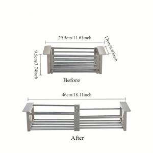 TEMU 확장형 스테인리스 싱크대 배수 바구니 - 멀티퍼포즈 식기 건조대, 가볍고 컴팩트한 디자인의 주방 배수 랙. Faridabio