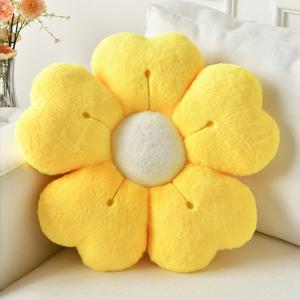 TEMU 5-컬러 데일리 컴포트 소프트 데이지 플러시 쿠션 - 포근한 화이트 & 핑크 플로럴 장식 쿠션, 푹신한 꽃잎, 침대와 소파에 이상적, 매력적인 기숙사 인테리어, 홈 데코, 완벽한 발렌타인데이 선물