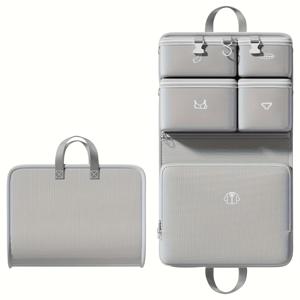 TEMU 6in 1 여행용 패킹 큐브, 여행 정리 가방, 캐리어 정리 파우치, 분리 수납 공간, 접이식 휴대용 여행 의류 가방, 여행 필수품, 짐 정리함,포장 솔루션,공간 절약형 큐브,스타일리시 여행 장비,내구성 나일론,접이식 가방,휴가 준비,출장