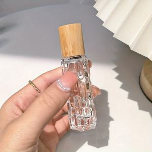 TEMU 10ml 유리 롤러볼 오일 디퓨저 병 - 대나무 뚜껑 & 스틸 비즈, 구형 캡, 리필 가능한 에센셜 오일 아토마이저, , 여행용 롤온 용기