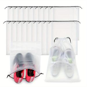 TEMU 5개의 여행용 신발 보관 파우치, 가벼운 끈으로 묶을 수 있는 가방, 먼지 방지 가능한 접이식 가방