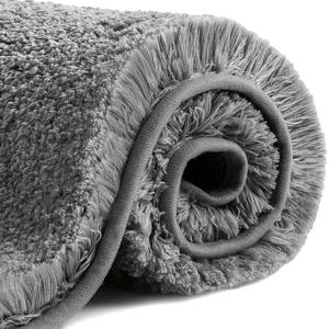 TEMU 1개 두꺼운 플러시 부드러운 편안한 욕실 매트, 침실 거실 주방 화장실 바닥용 흡수성 미끄럼 방지 카펫, 털 빠짐 및 물빠짐 없는 초극세사, 침실 러그,기하학적 패턴,아늑한 바닥 커버링,내구성 있는 뒷면,편안한 러그,실용적인 가정주부