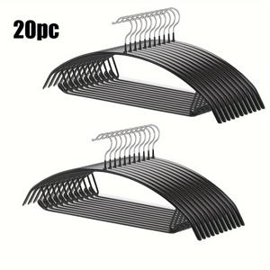 TEMU 20개 미끄럼 방지 금속 옷걸이 | 수트, 코트, 스웨터용 침투 처리 바지 및 반원형 옷걸이 | 크리스마스 및 새해 선물로 이상적, 독립형|다리미