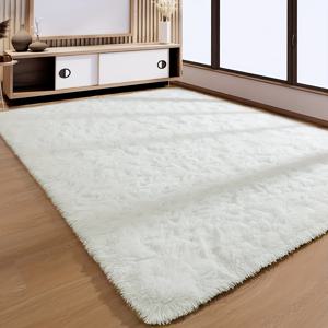 TEMU 1개 울트라 소프트 플러시 샤그 에어리어 매트 - 모던 디자인, 털 빠짐 없음 & 쉽게 청소, 아늑한 거실, 침실, 공부 및 레저 공간에 완벽, 폴리에스터, 대형 직사각형, 거실용 러그