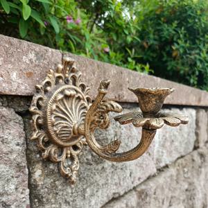 TEMU 1 빈티지 철제 촛대 | 정원 및 안뜰용 빈티지 브론즈 벽걸이 장식