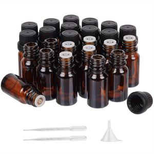 TEMU 아로마릴랙스 아로매틱 그리스페인트용 24개입 10ml 갈색 유리 에센셜 오일 재충전 가능 용기 키트