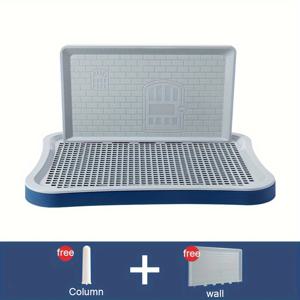 TEMU 스플래시 가드가 있는 디럭스 개 화장실 훈련 시스템 - 소형에서 중형 견종을 위한 대형 실리콘 & PP 소변 패드 홀더, 쉬운 청소, 내구성 있는 디자인, 애완 동물 화장실 훈련 | 소변기 디자인 | 폴리프로필렌 구조, 화장실 훈련 좌석|배변패드