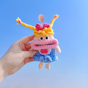 TEMU 매력적인 크로셰 키체인 커버 - 기발한 차량 액세서리, 여성과 소녀를 위한 부드러운 패브릭 키 쉘 보호대