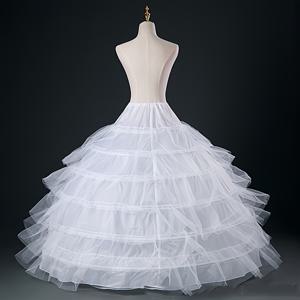 TEMU 1개 로얄 스타일 여성 크리놀린 페티코트, 6-후프 A라인 바닥 길이 언더스커트, 웨딩 가운 및 이브닝 드레스용, 100% 폴리에스터 테마, 대형, 화이트, 댄스 파티