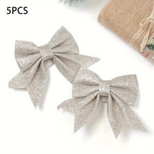 TEMU 크리스마스 트리 리본 5개 대형 리본 장식 파티 선물 리스 크리스마스 데코, 휴일 장식,계절별 장식,우아한 리본,축제 분위기,고품질 원단,내구성 있는 리본,휴일 리본,선물 포장지