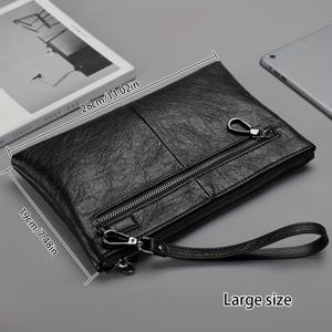 TEMU 남성용 클러치 가방, 손목 가방, 손수건 가방, 간단하고 세련된 디자인