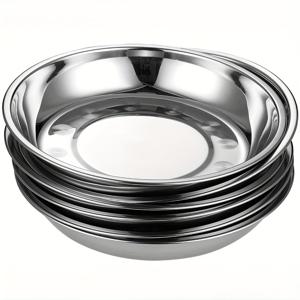 TEMU 6pcs 스테인레스 스틸 저녁 식사 접시, 10