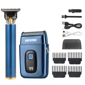 TEMU WEEME 남성용 얼굴 관리 2개 세트: 반복형 면도기 + 0-Gap T-Shape 트리머, 미용 키트, 트리머 세트, 면도기, 트리머, 헤어 컷 및 면도 솔루션. 아버지의 날 선물, 생일, 휴일, 남편, 아들, 파트너, 친구를 위한 결혼기념일 선물.