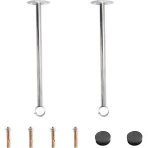 TEMU 2팩 스테인레스 스틸 천장 마운트 브래킷, 금속 옷장 파이프 홀더 로드 지원, 샤워 커튼 옷장 로드 플렌지 소켓 3.2cm 로드용, 내구성 있는 천장 홀더