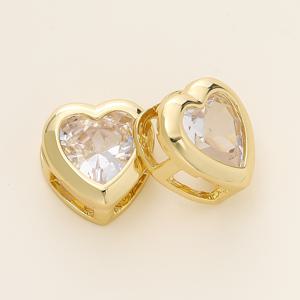 TEMU 4개 18K 금도금 브라스 하트형 스페이서 비즈 - 보석 장식, 알러지 없는 DIY 팔찌 목걸이 제작용 소재, 발렌타인데이 선물, 펜던트 액세서리, 피부 친화적 재료, 공예 애호가를 위한 주얼리 만들기 용품