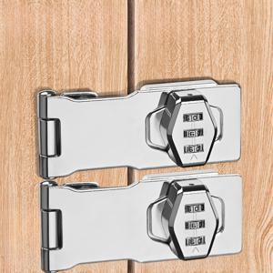 TEMU 8개의 나사와 접착 섬유가 장착된 2개의 가정용 캐비닛 조합 자물쇠, 도어용 키리스 3자리 도난 방지 자물쇠, 옷장 서랍 및 서류 캐비닛용 개인 정보 보호 자물쇠.
