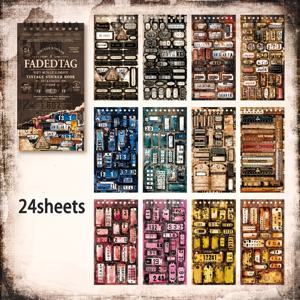 TEMU 빈티지 숫자 & 라벨 스티커북 - 창의적인 저널링, 스크랩북, DIY 공예용 듀얼 소재 PET/와시 코일 - 오래된 필름 릴, 타자기, 예술적 요소가 있는 레트로 디자인, 창의적인 콜라주 | 레트로 미학 | 듀얼 소재 스티커