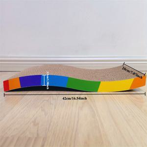 TEMU 1개 내구성 있는 골판지 고양이 스크래처 - 무지개 색상, 지저분하지 않은 발톱 갈기 장난감, 튼튼하고 재미있는 상호작용 플레이 표면, 고양이 장난감