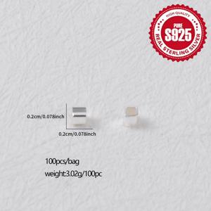 TEMU 100개 S925 순은색 DIY 스페이서 비즈 - 팔찌, 목걸이, 발목끈 및 귀걸이에 이상적 - 보석 만들기에 적합한 고품질, 실질적인 스테링 은색 스페이서 비즈 (진짜 재료), 보석 만들기 용품 | 우아한 보석 | 내구성 있는 보석