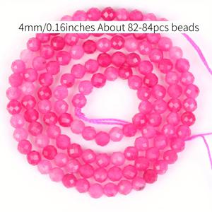 TEMU 비즈 및 비즈 어소트먼트 천연 면처리된 로즈 레드 쿼츠 스톤 루스 라운드 비즈, 주얼리 만들기 DIY 팔찌 액세서리용 15인치 2mm(0.079