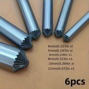 TEMU 6피스 헤비듀티 금속 가죽 펀치 도구 키트 - 4mm, 5mm, 6mm, 7mm, 8mm, 12mm DIY 가죽공예 세트 (벨트, 지갑, 재킷용 팁 포함) - 전문가용 및 취미 공예 도구 (전원 불필요)